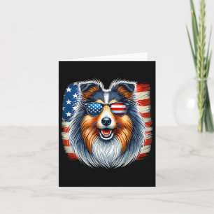 Tarjeta Bandera estadounidense de Shetland Sheepdog Shelti