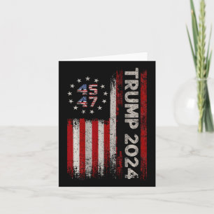 Tarjeta Bandera estadounidense de Trump 2024 (atrás)