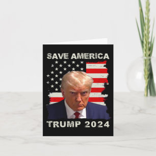 Tarjeta Bandera estadounidense de Trump Free Shot 2024