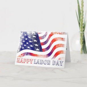Tarjeta Bandera estadounidense del Día del Trabajo Feliz