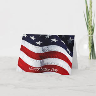 Tarjeta Bandera estadounidense del Día del Trabajo Feliz