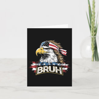 Tarjeta Bandera Estadounidense divertida Usa Bald Eagle Br