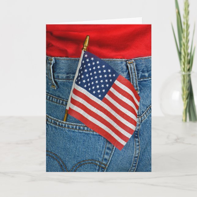 Tarjeta Bandera estadounidense en el bolsillo (Anverso)
