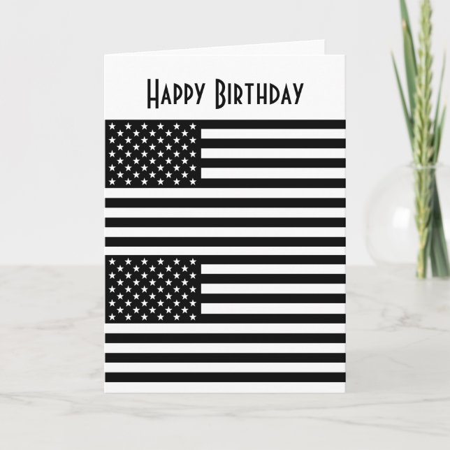 Tarjeta Bandera estadounidense feliz cumpleaños (Anverso)