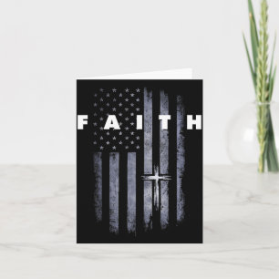 Tarjeta Bandera estadounidense grunge y cruz Fe cristiana