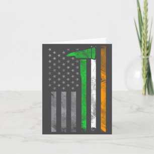 Tarjeta Bandera estadounidense irlandés americano Bombero