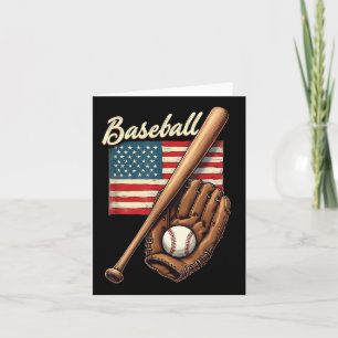 Tarjeta Bandera Estadounidense Jugador De Béisbol Fan Catc