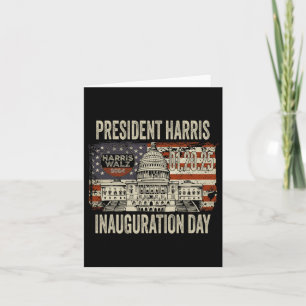 Tarjeta Bandera estadounidense Kamala Harris Inauguración 