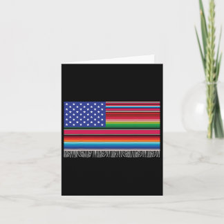 Tarjeta Bandera Estadounidense Mexicana Serape Cinco De Ma