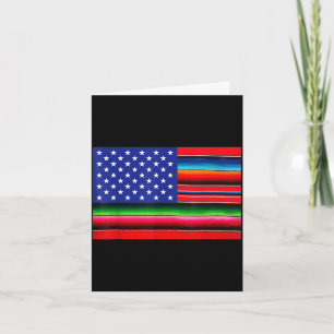 Tarjeta bandera estadounidense mexicana serape cinco de ma