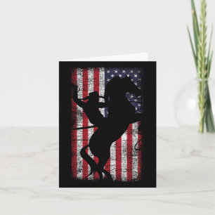 Tarjeta Bandera Estadounidense Orgullo Ecuestre Texas 4 De