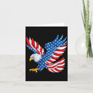 Tarjeta Bandera estadounidense patriótica águila calva 4 d