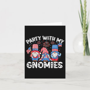 Tarjeta Bandera Estadounidense Patriótica Gnomes Celebrand