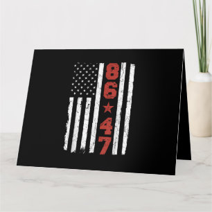 Tarjeta Bandera estadounidense retro vintage 86 47 anti Tr