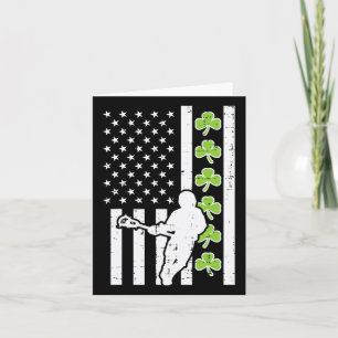 Tarjeta Bandera Estadounidense Shamrock Lacrosse Vintage L