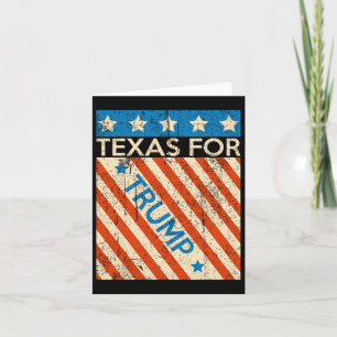 Tarjeta Bandera estadounidense Trump reelección Texas Trum