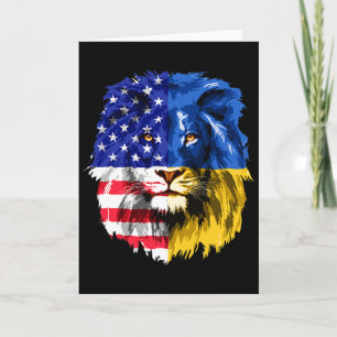 Tarjeta Bandera estadounidense ucraniana Ucrania Cara de l