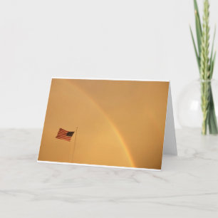 Tarjeta Bandera estadounidense y arcoiris (tarjeta)