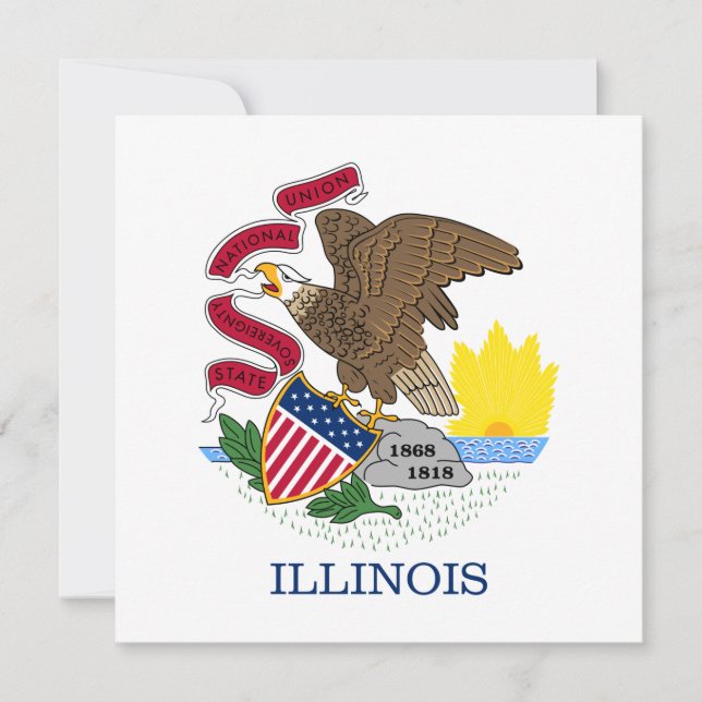 Tarjeta Bandera Estatal de Illinois (Anverso)