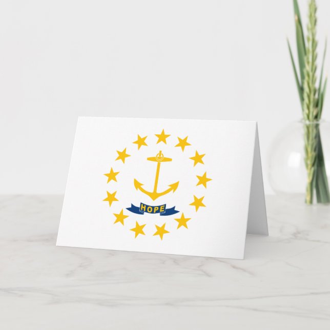 Tarjeta Bandera estatal de la isla Rhode (Anverso)