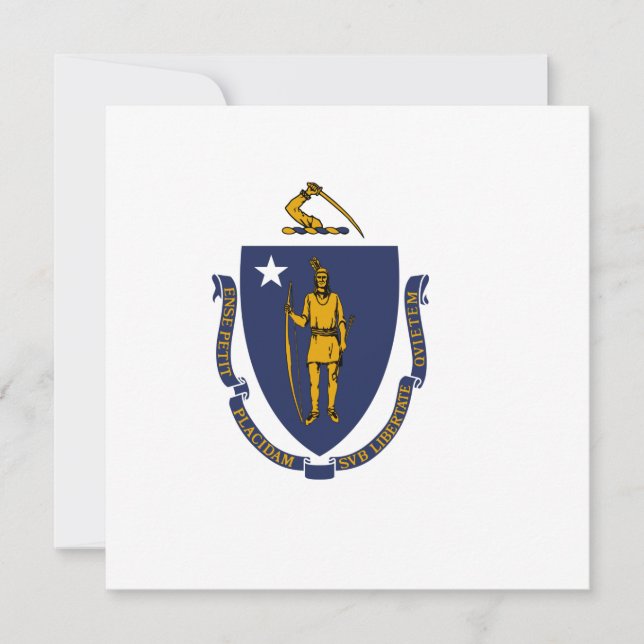 Tarjeta Bandera estatal de Massachusetts (Anverso)