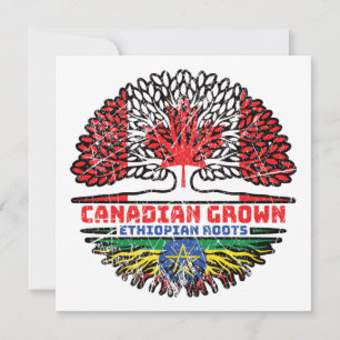 Tarjeta Bandera etíope de raíces de árbol canadiense canad