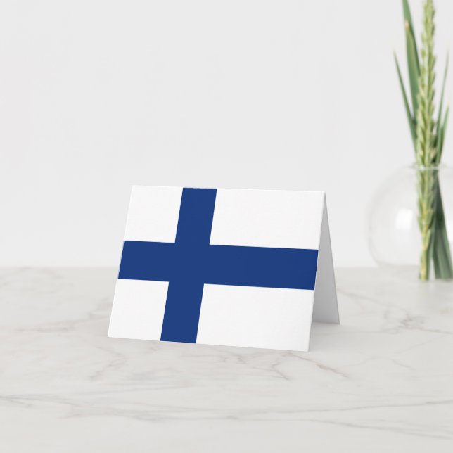Tarjeta Bandera finlandesa Notecard (Anverso)