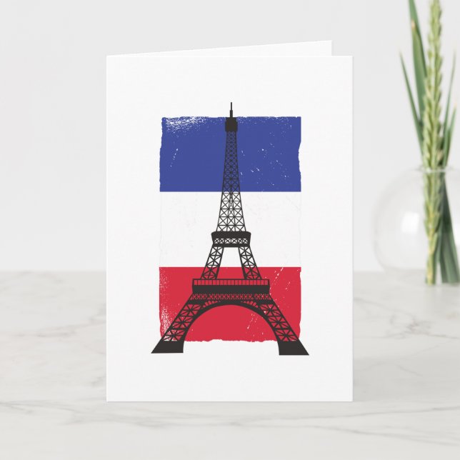 Tarjeta Bandera francesa de París (Anverso)