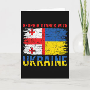 Tarjeta Bandera georgiana-ucraniana - Países amigos 