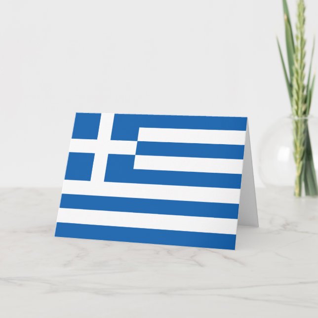 Tarjeta Bandera griega (Grecia) (Anverso)