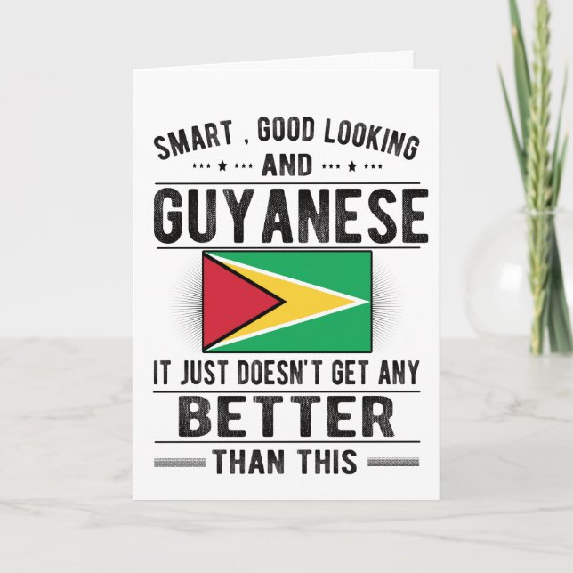 Tarjeta Bandera guyanesa Guyana Patrimonio de las raíces g (Anverso)