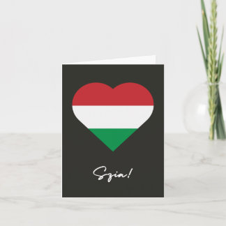Tarjeta Bandera húngara de Szia (hola en húngaro)