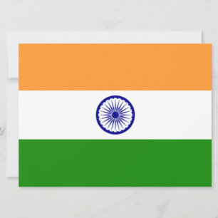 Tarjeta Bandera india (India) (país del Asia meridional) (