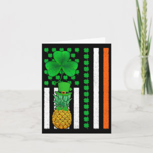 Tarjeta Bandera irlandesa americana de trébol Piña Fruta D