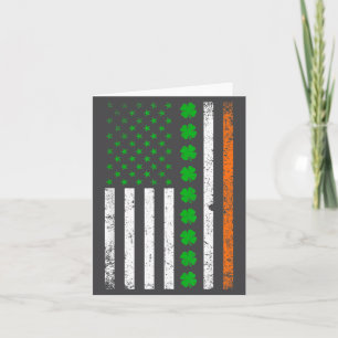 Tarjeta Bandera irlandesa americana Día de San Patricio Tr
