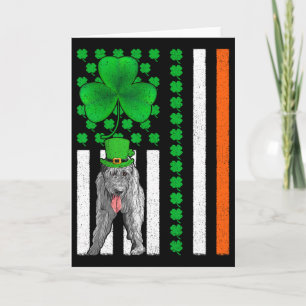 Tarjeta Bandera irlandesa americana perro galgo irlandés S