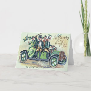Tarjeta Bandera irlandesa Shillelagh Verde Coche Trébol
