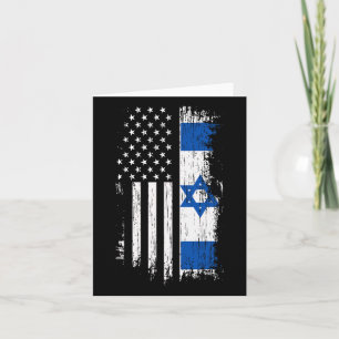 Tarjeta Bandera Israelí-Estadounidense - Orgullo Israel Ca