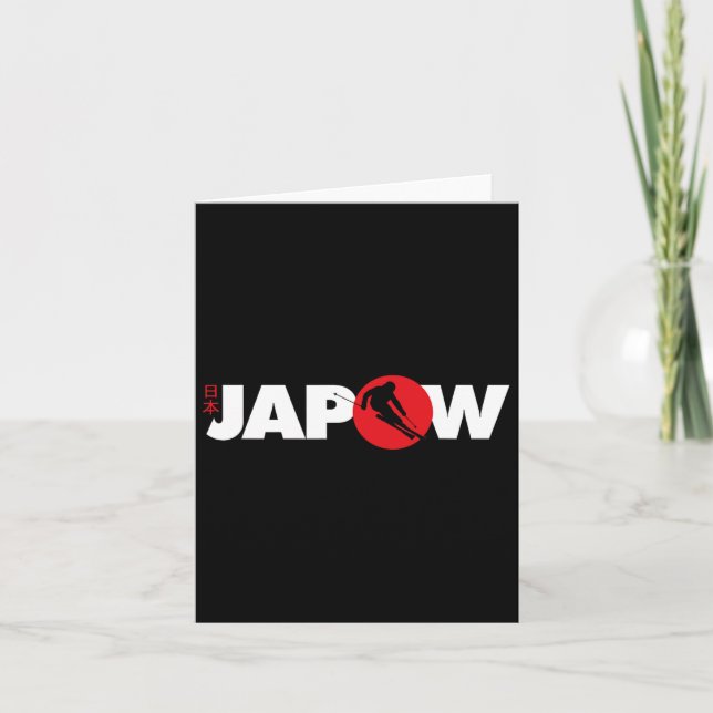 Tarjeta Bandera japonesa de la camiseta de esquí de Japón  (Anverso)