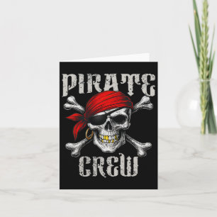 Tarjeta Bandera Jolly Roger de la tripulación pirata y hue
