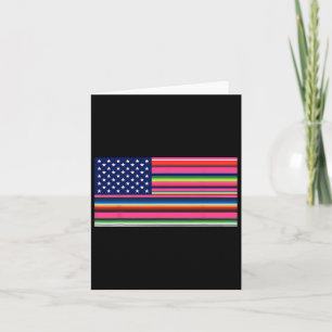 Tarjeta Bandera Mexicana Americana Usa Serape Cinco De May