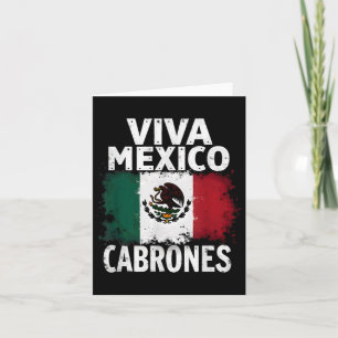 Tarjeta Bandera mexicana Viva México Cabrones