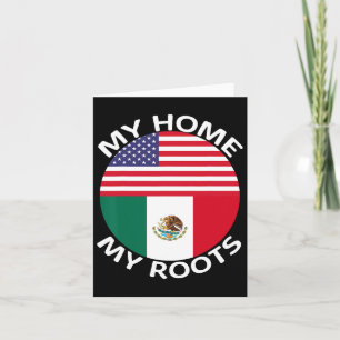 Tarjeta Bandera mitad mexicana mitad americana Usa México