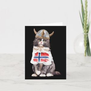 Tarjeta Bandera noruega de gato forestal