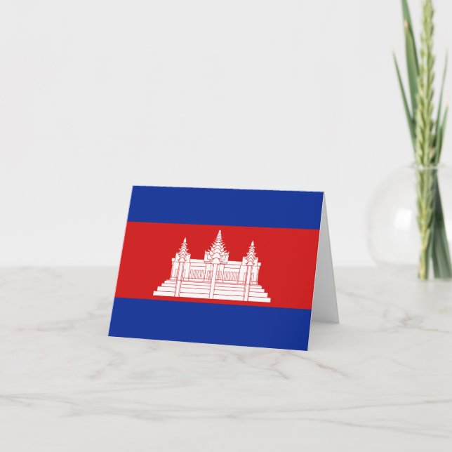 Tarjeta Bandera Notecard de Camboya (Anverso)