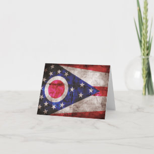 Tarjeta Bandera Ohio Antigua;