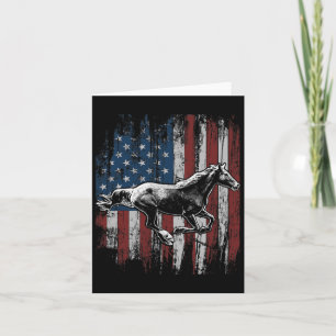 Tarjeta Bandera Patriótica Americana Caballo Caballo Cabal