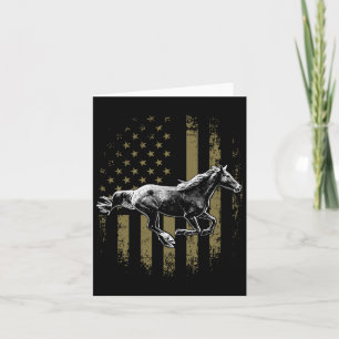 Tarjeta Bandera Patriótica Americana Caballo Caballo Cabal
