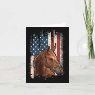 Tarjeta Bandera Patriótica Americana Caballo Caballo de Ca