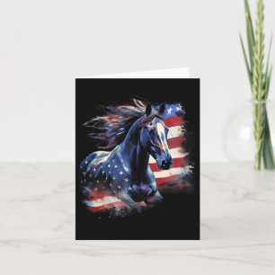 Tarjeta Bandera Patriótica Americana Caballo de Caballo de